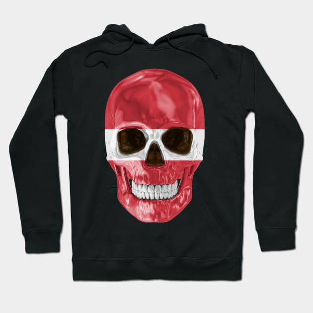 Latvia Flag Skull - Gift for Latvian With Roots From Latvia Hoodie by Country Flags